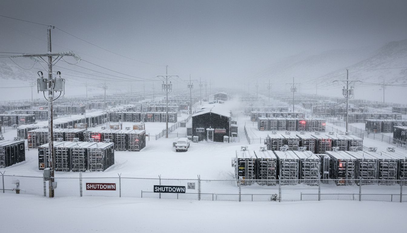 暴風雪癱瘓美國比特幣(BTC)礦場　全網算力暴跌逾 110 EH/s